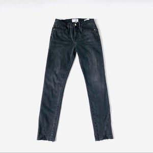Frame Denim Le Skinny Jeans w/ Front V Cut Front